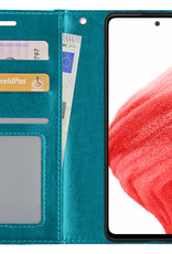 BASEY. Hoes Geschikt voor Samsung A53 Hoesje Bookcase Hoes Flip Case Book Cover - Hoesje Geschikt voor Samsung Galaxy A53 Hoes Book Case Hoesje - Turquoise