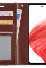 BASEY. Hoes Geschikt voor Samsung A53 Hoesje Bookcase Hoes Flip Case Book Cover - Hoesje Geschikt voor Samsung Galaxy A53 Hoes Book Case Hoesje - Bruin