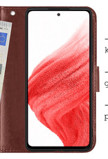 BASEY. Hoes Geschikt voor Samsung A53 Hoesje Bookcase Hoes Flip Case Book Cover - Hoesje Geschikt voor Samsung Galaxy A53 Hoes Book Case Hoesje - Bruin