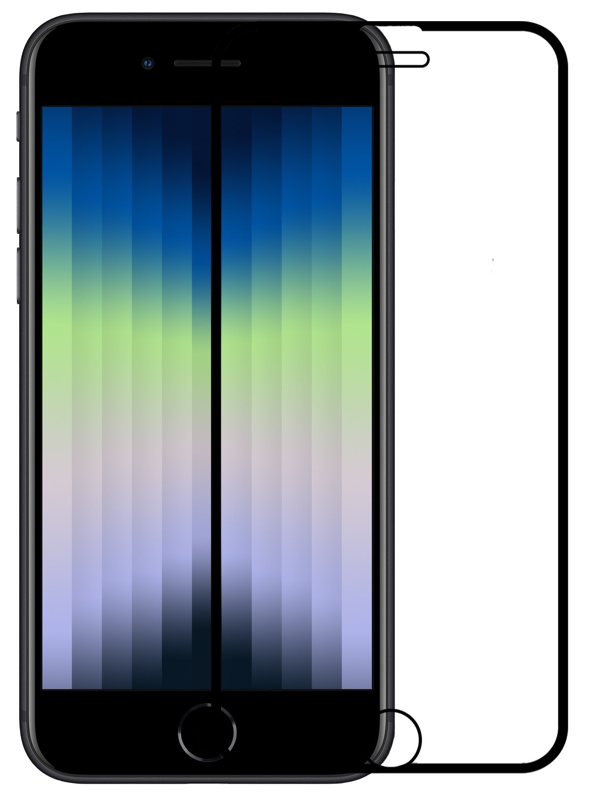 Nomfy iPhone SE 2022 Screenprotector Bescherm Glas - iPhone SE 2022 Screen Protector Tempered Glass Full Screen 3D Zwart