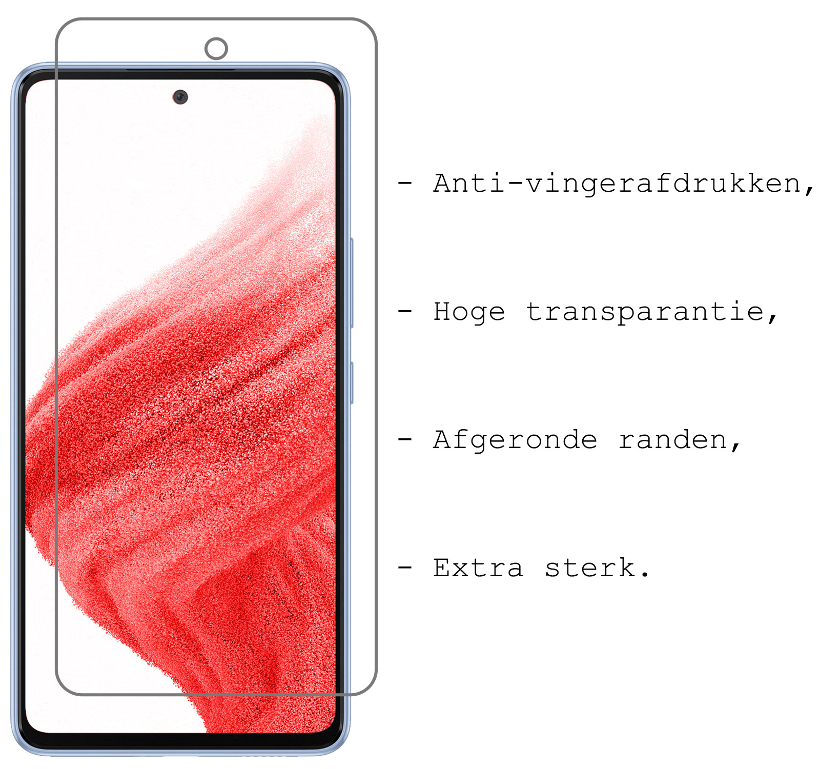 BASEY. Hoes Geschikt voor Samsung A53 Hoesje Shock Proof Case Hoes Siliconen Met Screenprotector - Hoesje Geschikt voor Samsung Galaxy A53 Hoes Cover Shockproof - Transparant