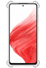 BASEY. Hoes Geschikt voor Samsung A53 Hoesje Shock Proof Case Hoes Siliconen Met 2x Screenprotector - Hoesje Geschikt voor Samsung Galaxy A53 Hoes Cover Shockproof - Transparant