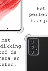 BASEY. Hoes Geschikt voor Samsung A53 Hoesje Shock Proof Case Hoes Siliconen Met 2x Screenprotector - Hoesje Geschikt voor Samsung Galaxy A53 Hoes Cover Shockproof - Transparant