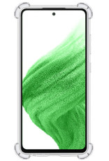 Nomfy Hoesje Geschikt voor Samsung A53 Hoesje Shock Proof Cover Case Shockproof Met 2x Screenprotector - Hoes Geschikt voor Samsung Galaxy A53 Hoes Siliconen Back Case - Transparant
