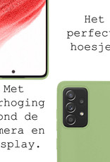 BASEY. Hoes Geschikt voor Samsung A53 Hoesje Siliconen Back Cover Case Met Screenprotector - Hoesje Geschikt voor Samsung Galaxy A53 Hoes Cover Hoesje - Groen
