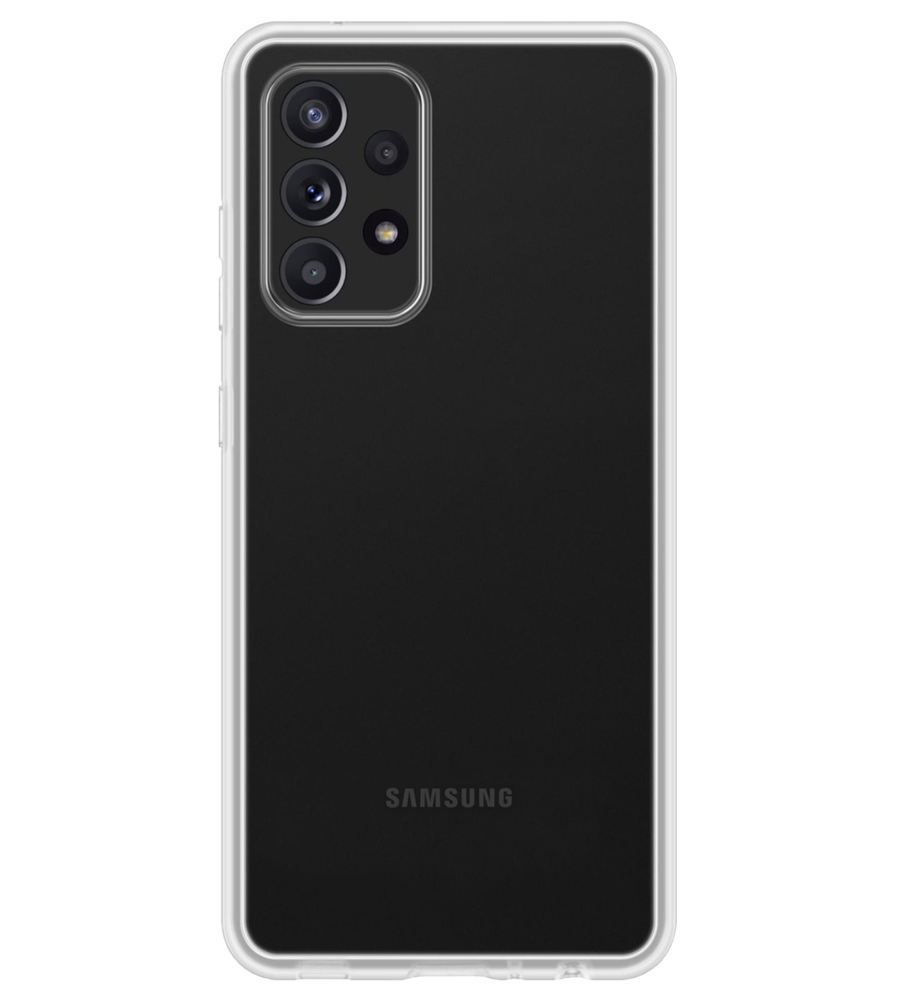 BASEY. Hoes Geschikt voor Samsung A53 Hoesje Siliconen Back Cover Case Met Screenprotector - Hoesje Geschikt voor Samsung Galaxy A53 Hoes Cover Hoesje - Transparant