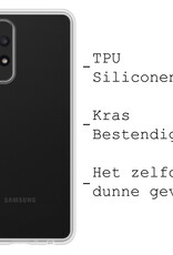 BASEY. Hoes Geschikt voor Samsung A53 Hoesje Siliconen Back Cover Case Met Screenprotector - Hoesje Geschikt voor Samsung Galaxy A53 Hoes Cover Hoesje - Transparant