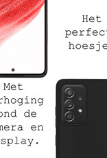 BASEY. Hoes Geschikt voor Samsung A53 Hoesje Siliconen Back Cover Case Met Screenprotector - Hoesje Geschikt voor Samsung Galaxy A53 Hoes Cover Hoesje - Zwart