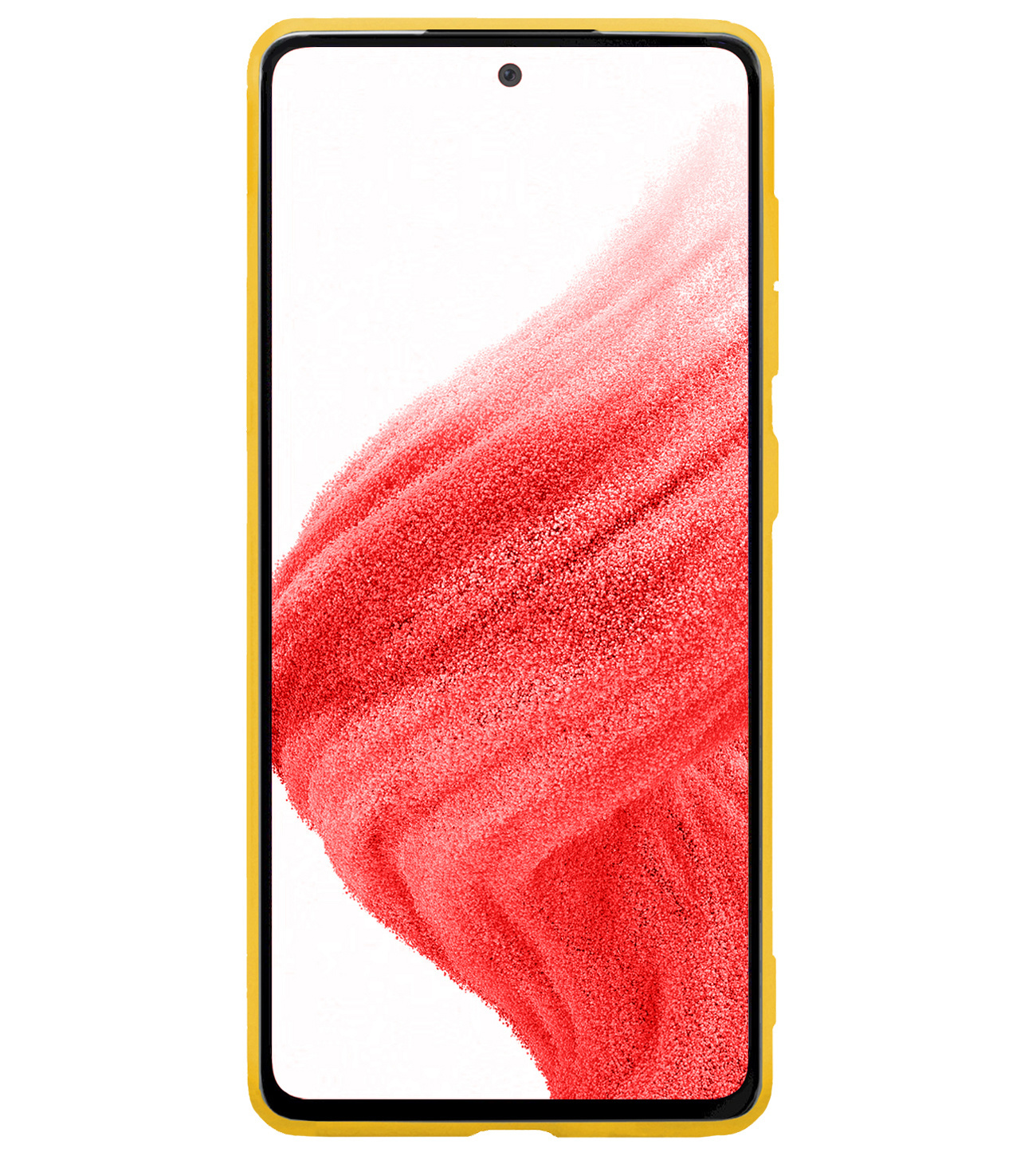 BASEY. Hoes Geschikt voor Samsung A53 Hoesje Siliconen Back Cover Case Met 2x Screenprotector - Hoesje Geschikt voor Samsung Galaxy A53 Hoes Cover Hoesje - Geel