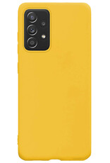 BASEY. Hoes Geschikt voor Samsung A53 Hoesje Siliconen Back Cover Case Met 2x Screenprotector - Hoesje Geschikt voor Samsung Galaxy A53 Hoes Cover Hoesje - Geel