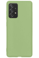 Samsung Galaxy A53 Hoesje Siliconen Met 2x Screenprotector - Samsung Galaxy A53 Case Hoes Met 2x Screenprotector - Groen