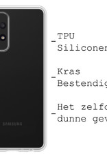 Samsung Galaxy A53 Hoesje Siliconen Met 2x Screenprotector - Samsung Galaxy A53 Case Hoes Met 2x Screenprotector - Transparant
