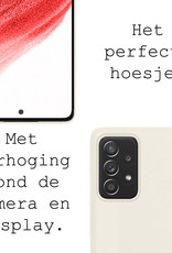 BASEY. Hoes Geschikt voor Samsung A53 Hoesje Siliconen Back Cover Case Met 2x Screenprotector - Hoesje Geschikt voor Samsung Galaxy A53 Hoes Cover Hoesje - Wit