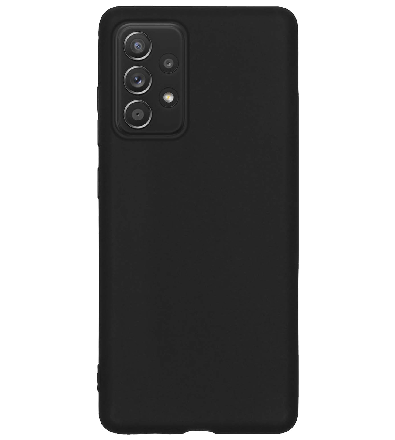 Samsung Galaxy A53 Hoesje Siliconen Met 2x Screenprotector - Samsung Galaxy A53 Case Hoes Met 2x Screenprotector - Zwart