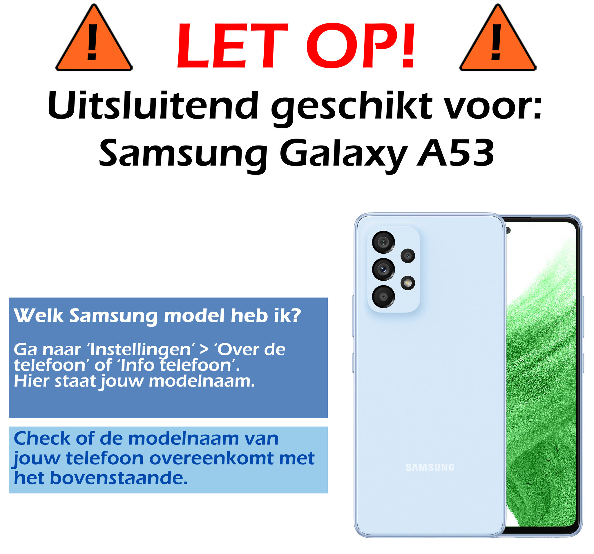 Samsung Galaxy A53 Hoesje Met Screenprotector - Samsung Galaxy A53 Case Donker Blauw Siliconen - Samsung Galaxy A53 Hoes Met Screenprotector
