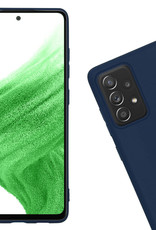 Nomfy Hoesje Geschikt voor Samsung A53 Hoesje Siliconen Cover Case Met Screenprotector - Hoes Geschikt voor Samsung Galaxy A53 Hoes Back Case - Donkerblauw