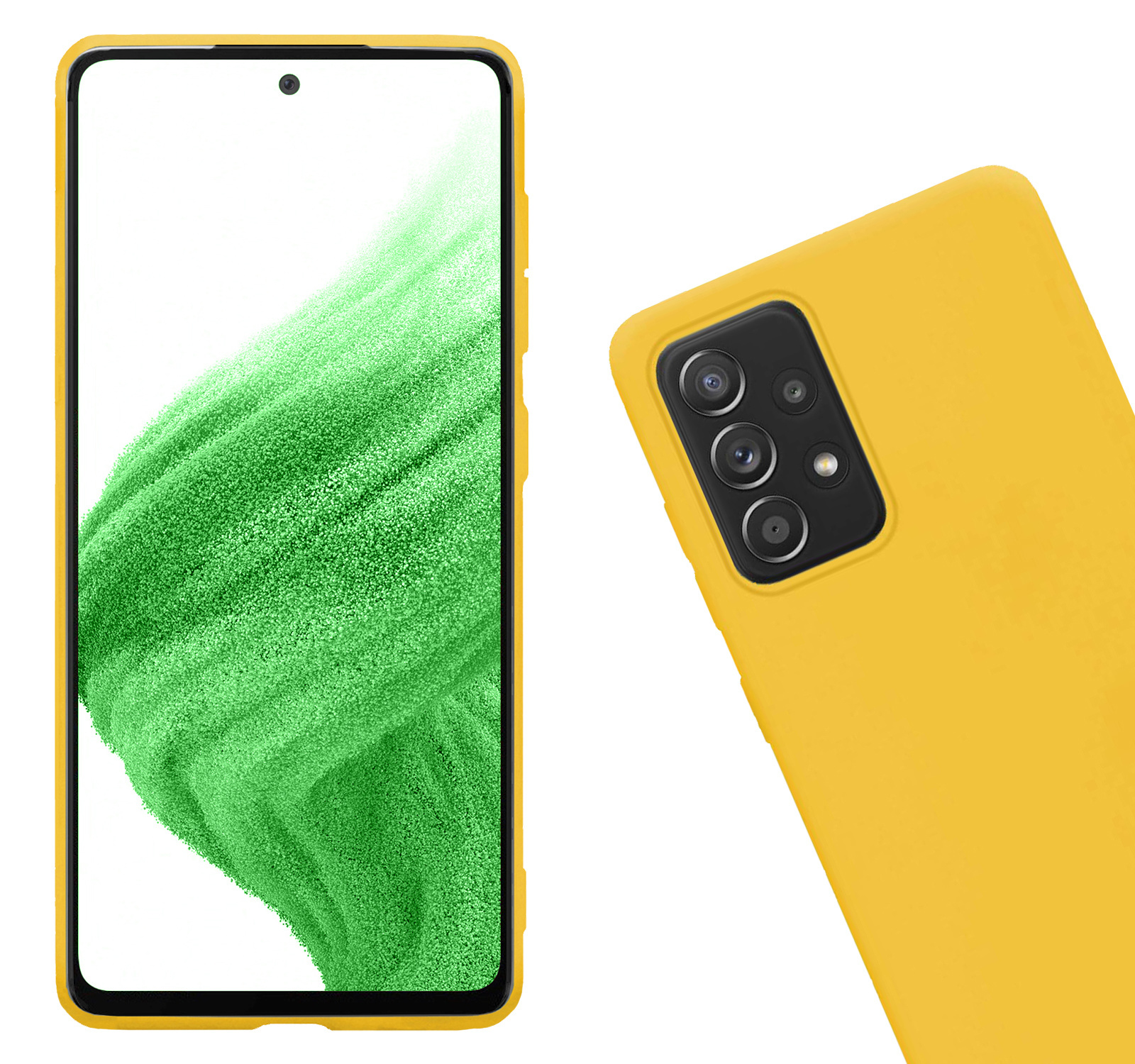 Nomfy Hoesje Geschikt voor Samsung A53 Hoesje Siliconen Cover Case Met Screenprotector - Hoes Geschikt voor Samsung Galaxy A53 Hoes Back Case - Geel