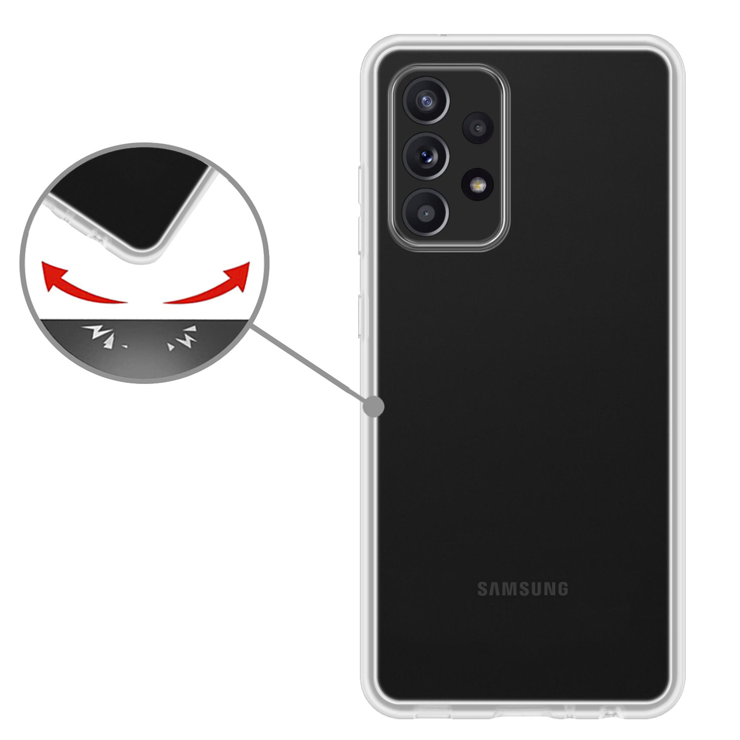 Samsung Galaxy A53 Hoesje Met Screenprotector - Samsung Galaxy A53 Case Transparant Siliconen - Samsung Galaxy A53 Hoes Met Screenprotector