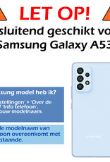 Samsung Galaxy A53 Hoesje Met 2x Screenprotector - Samsung Galaxy A53 Case Donker Blauw Siliconen - Samsung Galaxy A53 Hoes Met 2x Screenprotector