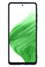 Samsung Galaxy A53 Hoesje Met 2x Screenprotector - Samsung Galaxy A53 Case Donker Blauw Siliconen - Samsung Galaxy A53 Hoes Met 2x Screenprotector