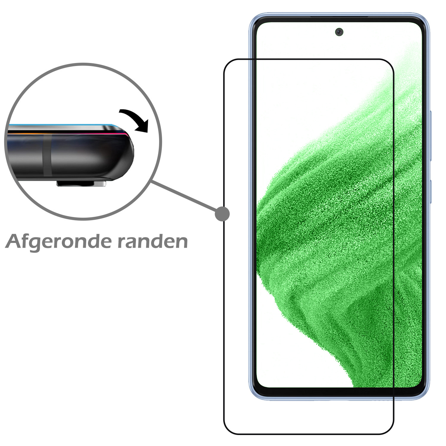 Nomfy Hoesje Geschikt voor Samsung A53 Hoesje Siliconen Cover Case Met 2x Screenprotector - Hoes Geschikt voor Samsung Galaxy A53 Hoes Back Case - Lila