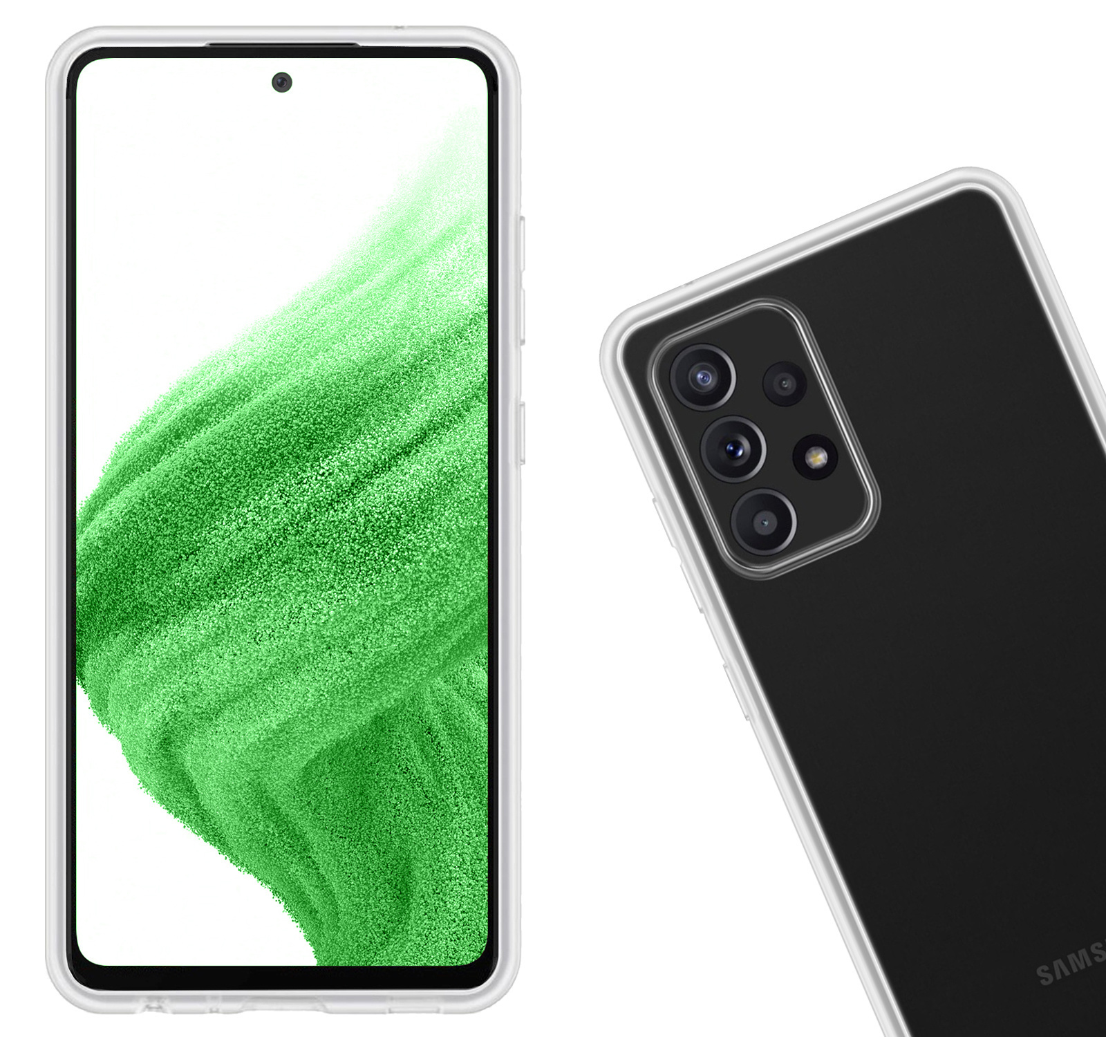 Nomfy Hoesje Geschikt voor Samsung A53 Hoesje Siliconen Cover Case Met 2x Screenprotector - Hoes Geschikt voor Samsung Galaxy A53 Hoes Back Case - Transparant