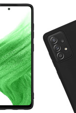 Nomfy Hoesje Geschikt voor Samsung A53 Hoesje Siliconen Cover Case Met 2x Screenprotector - Hoes Geschikt voor Samsung Galaxy A53 Hoes Back Case - Zwart