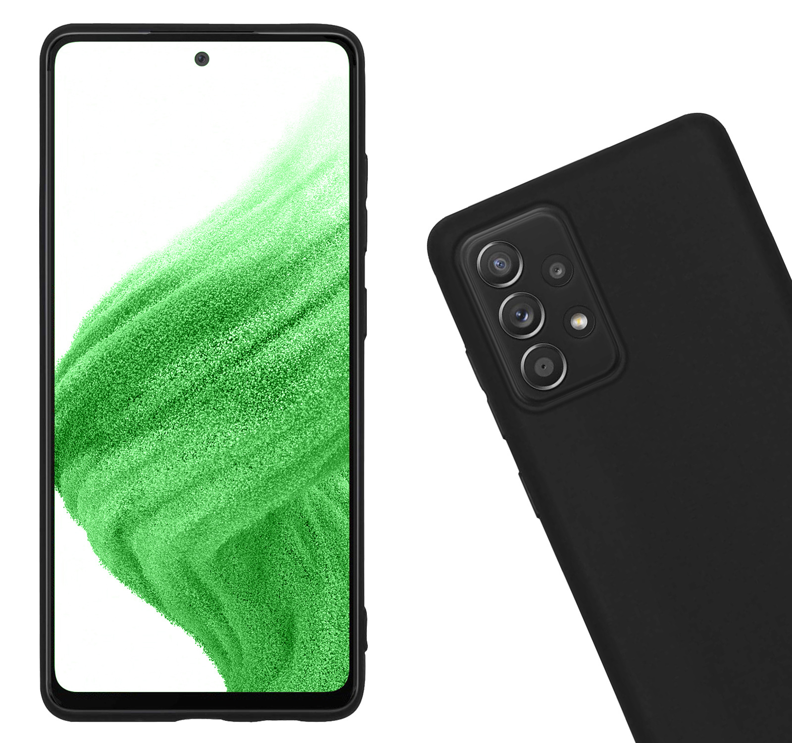 Nomfy Hoesje Geschikt voor Samsung A53 Hoesje Siliconen Cover Case Met 2x Screenprotector - Hoes Geschikt voor Samsung Galaxy A53 Hoes Back Case - Zwart