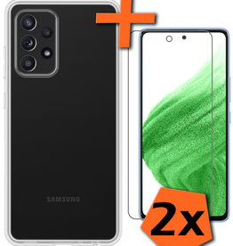 Nomfy Nomfy Samsung Galaxy A53 Hoesje Siliconen Met 2x Screenprotector - Transparant