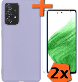 Nomfy Nomfy Samsung Galaxy A53 Hoesje Siliconen Met 2x Screenprotector - Lila