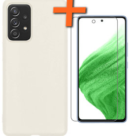 Nomfy Nomfy Samsung Galaxy A53 Hoesje Siliconen Met Screenprotector - Wit