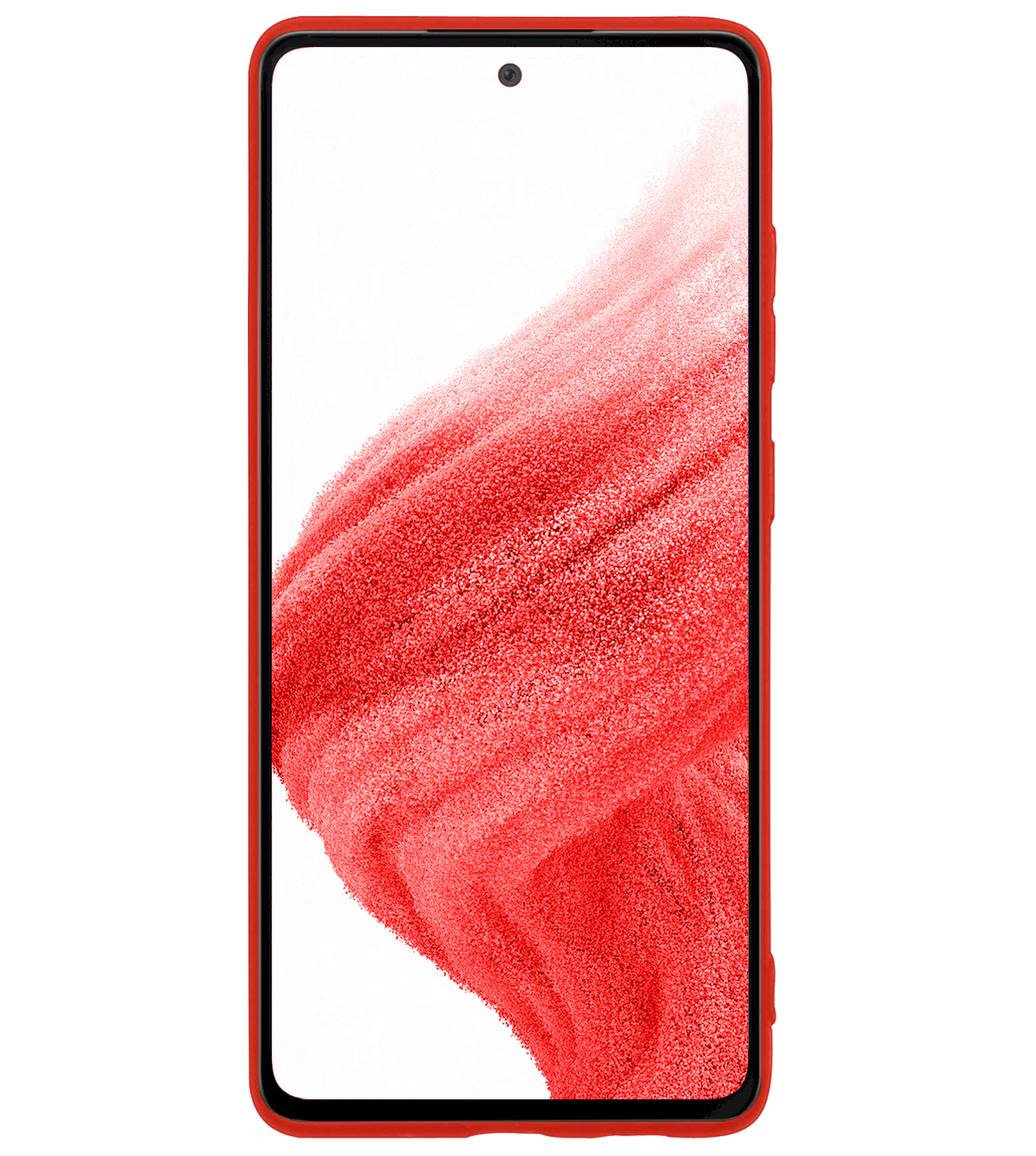BASEY. Hoes Geschikt voor Samsung A53 Hoesje Siliconen Back Cover Case Met Screenprotector - Hoesje Geschikt voor Samsung Galaxy A53 Hoes Cover Hoesje - Rood