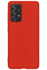 BASEY. Hoes Geschikt voor Samsung A53 Hoesje Siliconen Back Cover Case Met Screenprotector - Hoesje Geschikt voor Samsung Galaxy A53 Hoes Cover Hoesje - Rood