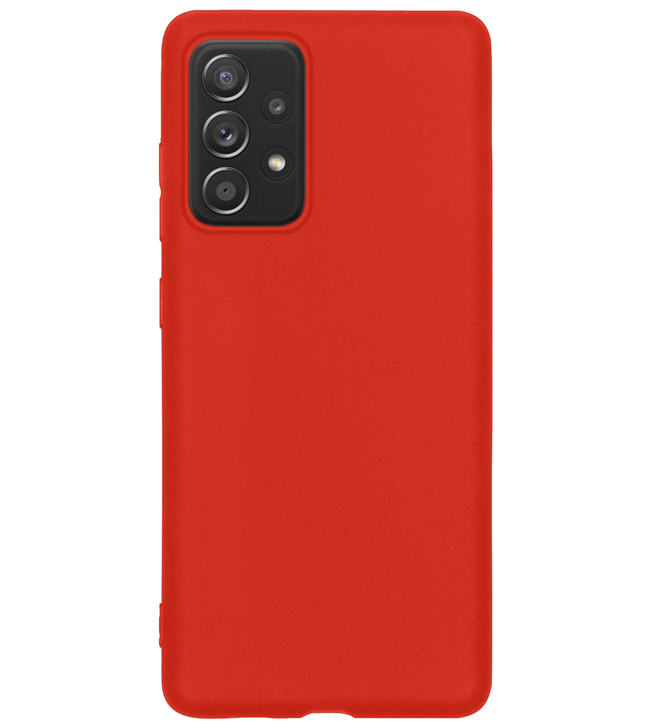 BASEY. Hoes Geschikt voor Samsung A53 Hoesje Siliconen Back Cover Case Met Screenprotector - Hoesje Geschikt voor Samsung Galaxy A53 Hoes Cover Hoesje - Rood