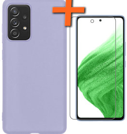 Nomfy Nomfy Samsung Galaxy A53 Hoesje Siliconen Met Screenprotector - Lila