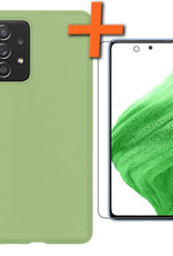 Nomfy Hoesje Geschikt voor Samsung A53 Hoesje Siliconen Cover Case Met Screenprotector - Hoes Geschikt voor Samsung Galaxy A53 Hoes Back Case - Groen