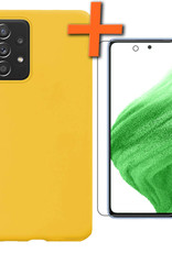 Nomfy Hoesje Geschikt voor Samsung A53 Hoesje Siliconen Cover Case Met Screenprotector - Hoes Geschikt voor Samsung Galaxy A53 Hoes Back Case - Geel