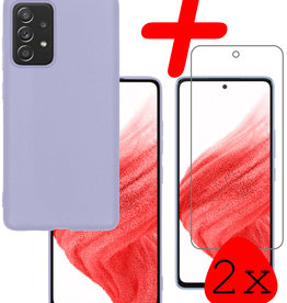 BASEY. BASEY. Samsung Galaxy A53 Hoesje Siliconen Met 2x Screenprotector - Lila