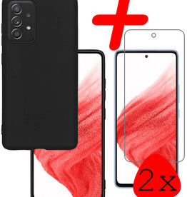 BASEY. BASEY. Samsung Galaxy A53 Hoesje Siliconen Met 2x Screenprotector - Zwart