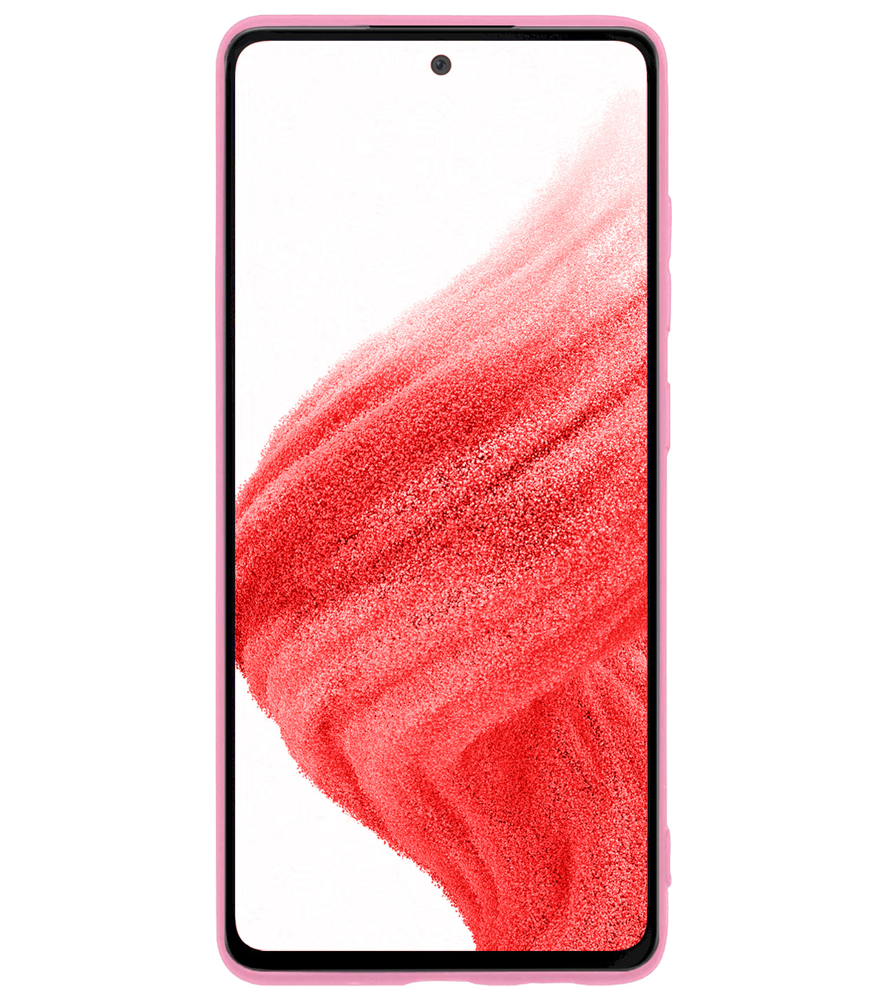 BASEY. Hoes Geschikt voor Samsung A53 Hoesje Siliconen Back Cover Case Met 2x Screenprotector - Hoesje Geschikt voor Samsung Galaxy A53 Hoes Cover Hoesje - Lichtroze
