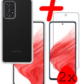 BASEY. BASEY. Samsung Galaxy A53 Hoesje Siliconen Met 2x Screenprotector - Transparant