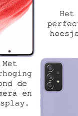 BASEY. Hoes Geschikt voor Samsung A53 Hoesje Siliconen Back Cover Case Met 2x Screenprotector - Hoesje Geschikt voor Samsung Galaxy A53 Hoes Cover Hoesje - Lila