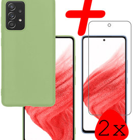 BASEY. BASEY. Samsung Galaxy A53 Hoesje Siliconen Met 2x Screenprotector - Groen