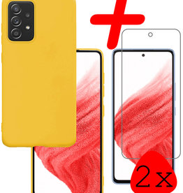 BASEY. BASEY. Samsung Galaxy A53 Hoesje Siliconen Met 2x Screenprotector - Geel
