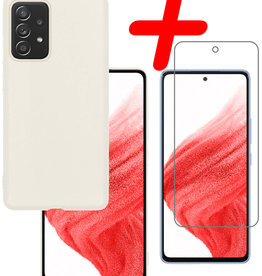 BASEY. BASEY. Samsung Galaxy A53 Hoesje Siliconen Met Screenprotector - Wit