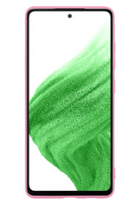 Samsung Galaxy A53 Hoesje Met Screenprotector - Samsung Galaxy A53 Case Licht Roze Siliconen - Samsung Galaxy A53 Hoes Met Screenprotector