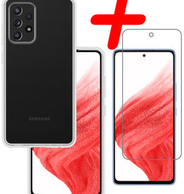 BASEY. BASEY. Samsung Galaxy A53 Hoesje Siliconen Met Screenprotector - Transparant