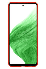 Nomfy Hoesje Geschikt voor Samsung A53 Hoesje Siliconen Cover Case Met Screenprotector - Hoes Geschikt voor Samsung Galaxy A53 Hoes Back Case - Rood