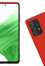 Nomfy Hoesje Geschikt voor Samsung A53 Hoesje Siliconen Cover Case Met Screenprotector - Hoes Geschikt voor Samsung Galaxy A53 Hoes Back Case - Rood