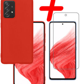 BASEY. BASEY. Samsung Galaxy A53 Hoesje Siliconen Met Screenprotector - Rood